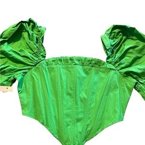 Vibrant Green Off-Shoulder Top